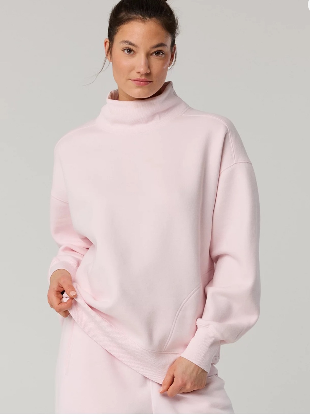 OFFLINE by Aerie Cloud Fleece Oversized Mockneck Sweatshirt - Light Pink